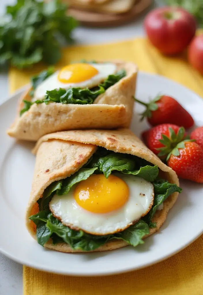25 Indian Egg Breakfast Recipes You’ll Want Every Morning 6 25 Indian Egg Breakfast Recipes You’ll Want Every Morning - 6. Spinach and Egg Breakfast Wrap