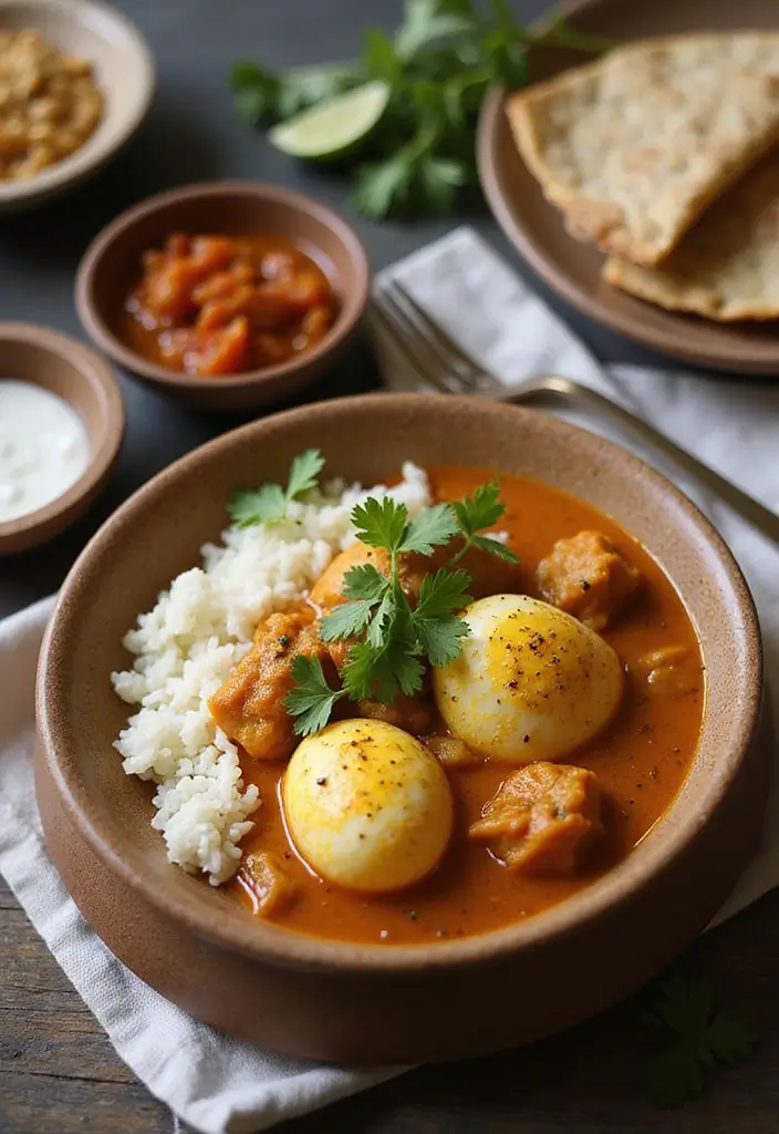 25 Indian Egg Breakfast Recipes You’ll Want Every Morning 7 25 Indian Egg Breakfast Recipes You’ll Want Every Morning - 7. Egg Curry with Rice