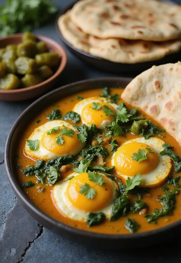 25 Indian Egg Dinner Recipes That Are Surprisingly Delicious 10 25 Indian Egg Dinner Recipes That Are Surprisingly Delicious - 10. Egg Curry with Spinach