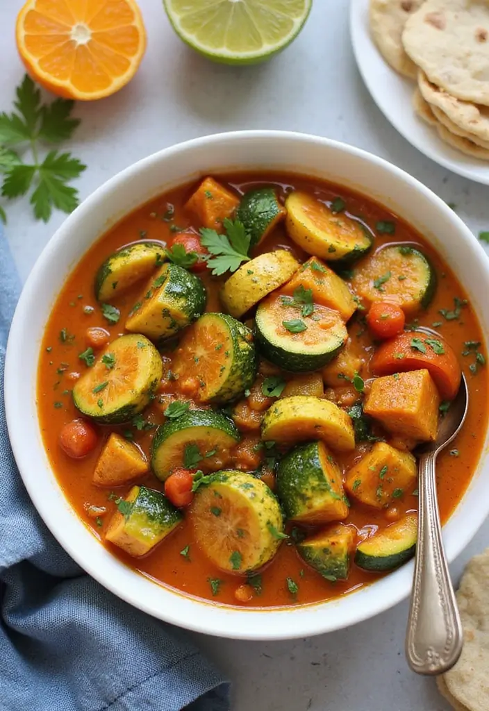 25 Indian Vegetarian Curry Recipes That Warm The Soul 12. Zucchini and Tomato Curry