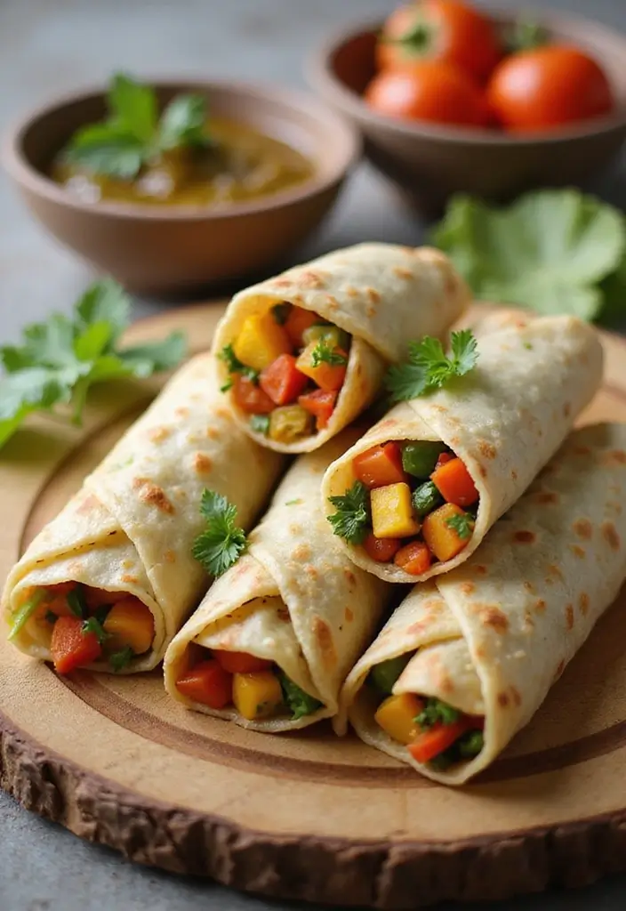 25 Vegetarian Indian Air Fryer Recipes: Guilt-Free Comfort Food 10 25 Vegetarian Indian Air Fryer Recipes: Guilt-Free Comfort Food - 10. Air Fryer Vegetable Kathi Rolls