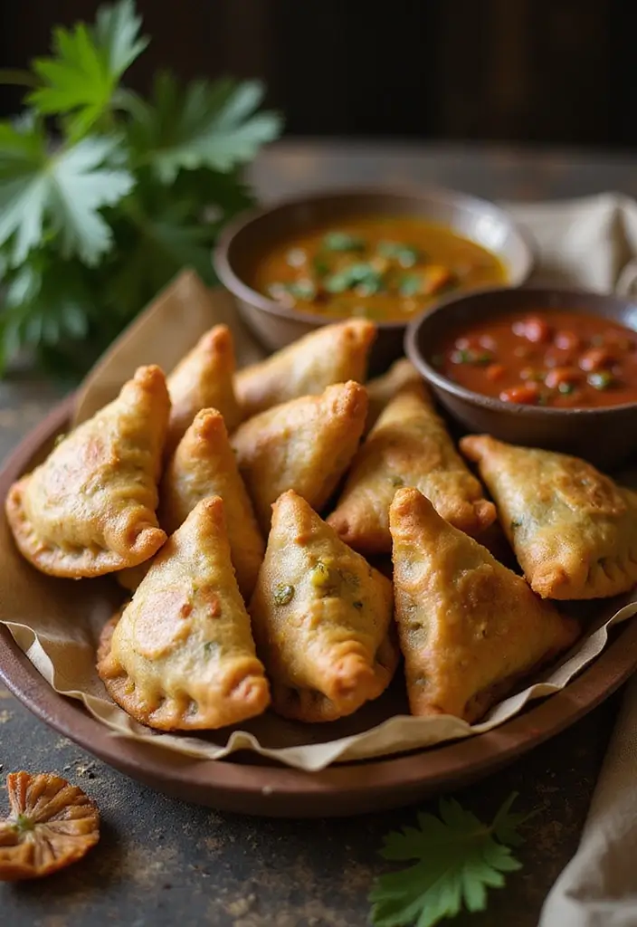 25 Vegetarian Indian Air Fryer Recipes: Guilt-Free Comfort Food 3 25 Vegetarian Indian Air Fryer Recipes: Guilt-Free Comfort Food - 3. Air Fryer Vegetable Samosas