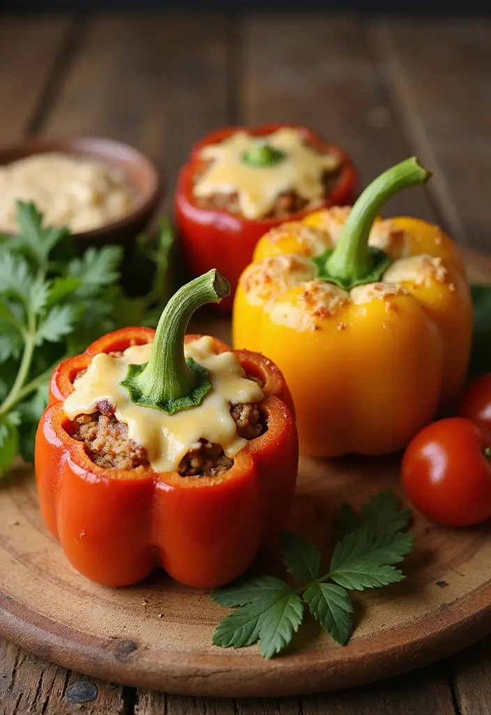 25 Vegetarian Indian Air Fryer Recipes: Guilt-Free Comfort Food 7 25 Vegetarian Indian Air Fryer Recipes: Guilt-Free Comfort Food - 7. Air Fryer Spinach and Cheese Stuffed Bell Peppers