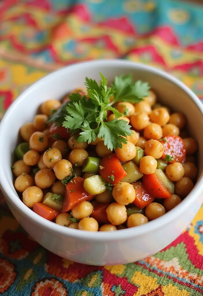 27 Indian Vegetarian Lunch Recipes Perfect For Work Or Home 1 27 Indian Vegetarian Lunch Recipes Perfect For Work Or Home - 1. Chickpea Salad with Indian Spices