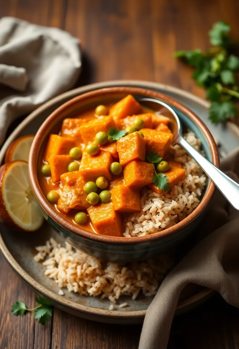 27 Oil Free Indian Recipes That Are Shockingly Tasty - 26. Sweet Potato and Pea Curry