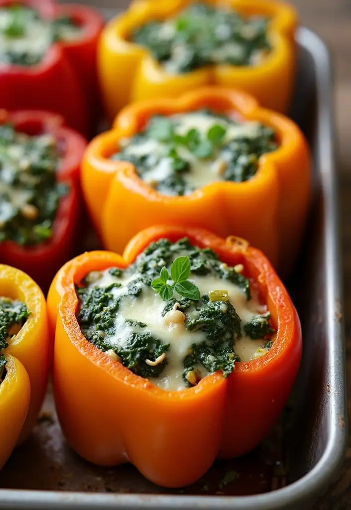 30 Low Carb Indian Vegetarian Recipes That Don’t Skimp On Flavor 4 30 Low Carb Indian Vegetarian Recipes That Don’t Skimp On Flavor - 4. Spinach and Cheese Stuffed Peppers