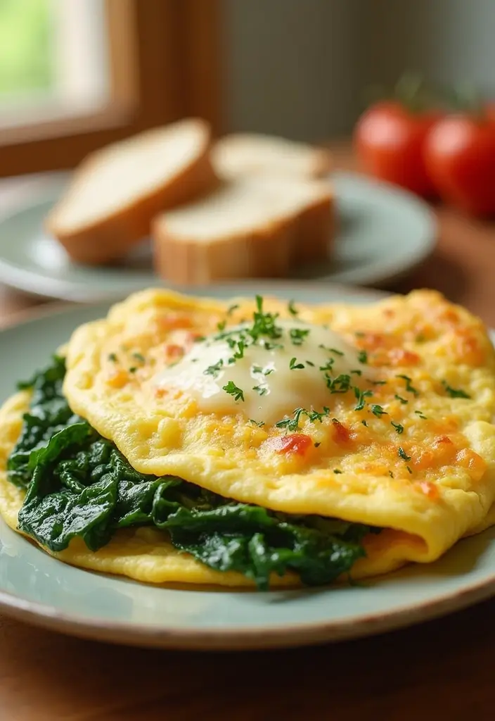 30 Veg Indian Breakfast Recipes To Start Your Day Right 21 30 Veg Indian Breakfast Recipes To Start Your Day Right - 21. Spinach and Cheese Stuffed Omelet