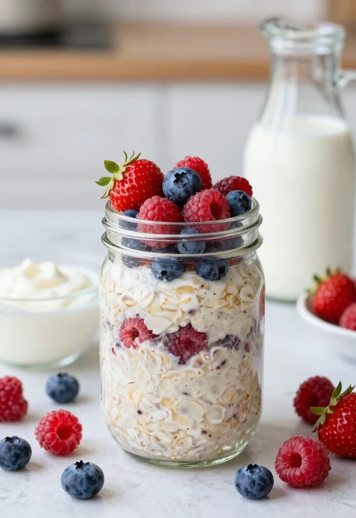 10 Easy Healthy Oat Breakfast Recipes for Busy Mornings - 3. Berry Medley Overnight Oats 1