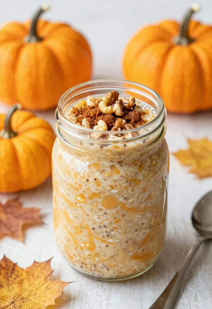 10 Easy Healthy Oat Breakfast Recipes for Busy Mornings - 7. Pumpkin Spice Overnight Oats 1