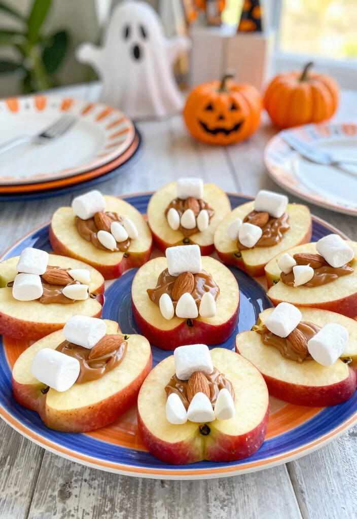10 Healthy Halloween Recipes for Fun Guilt-Free Treats 56 10 Healthy Halloween Recipes for Fun Guilt-Free Treats - 6. Apple Monster Teeth 1