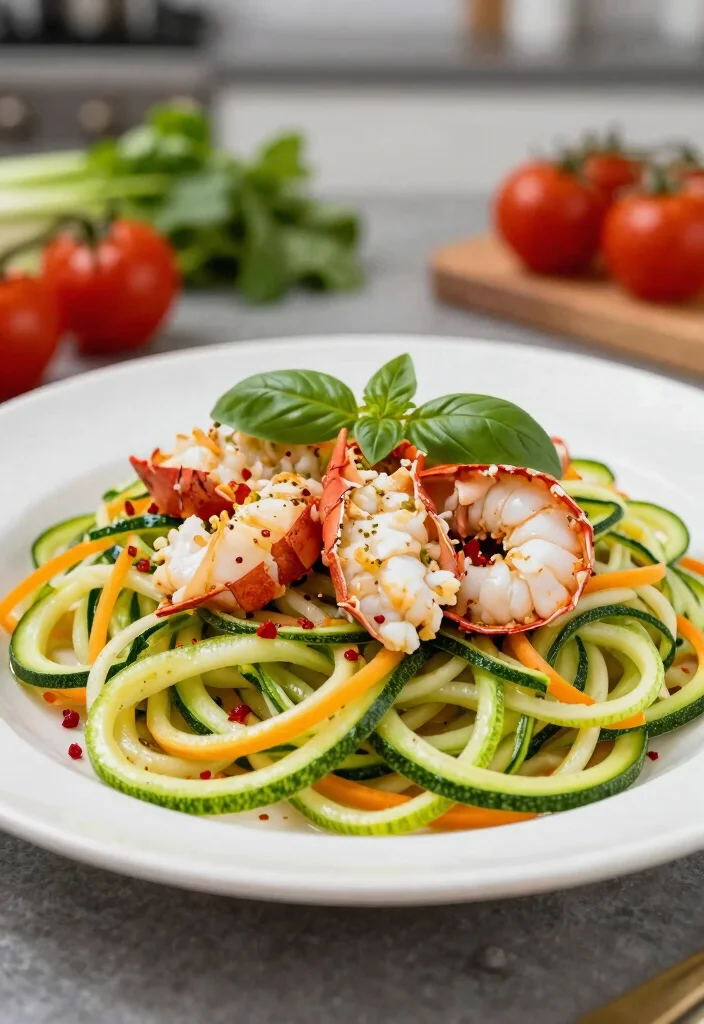 10 Healthy Lobster Recipes for Light Elegant Meals - 4. Lobster Zucchini Noodles 1
