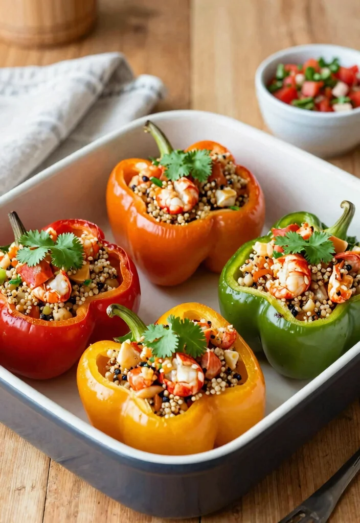 10 Healthy Lobster Recipes for Light Elegant Meals - 5. Lobster Stuffed Bell Peppers 1