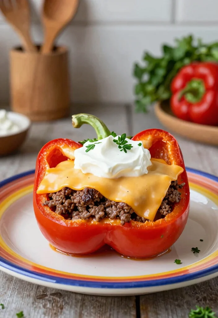 10 Keto Burger Recipes for Juicy Low Carb Comfort - 3. Cheese-Stuffed Pepper Burger 1