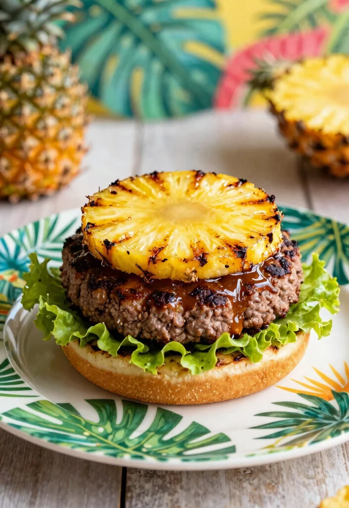 10 Keto Burger Recipes for Juicy Low Carb Comfort - 7. Hawaiian Burger with Grilled Pineapple 1