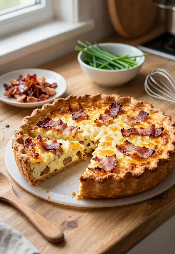 10 Keto Crustless Quiche Recipes for Easy Breakfasts 12 10 Keto Crustless Quiche Recipes for Easy Breakfasts - 2. Bacon and Cheese Crustless Quiche 1