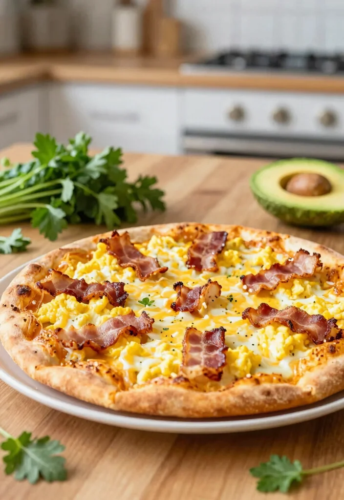 10 Keto Pizza Recipes for Low Carb Comfort Nights - 10. Breakfast Cauliflower Pizza 1