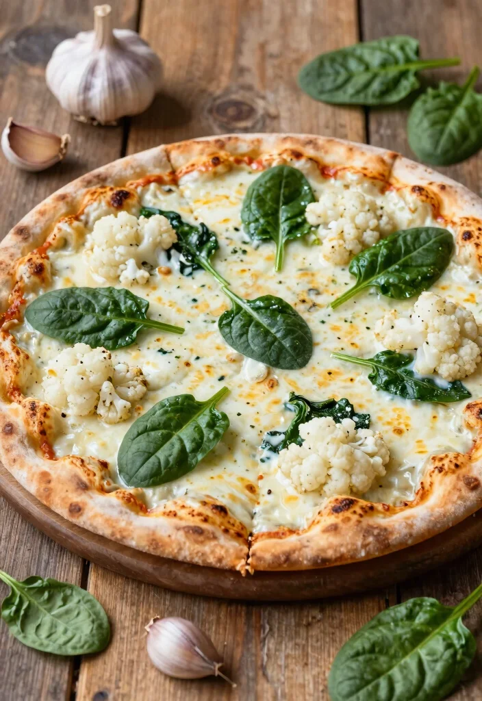 10 Keto Pizza Recipes for Low Carb Comfort Nights - 6. White Garlic Cauliflower Pizza 1