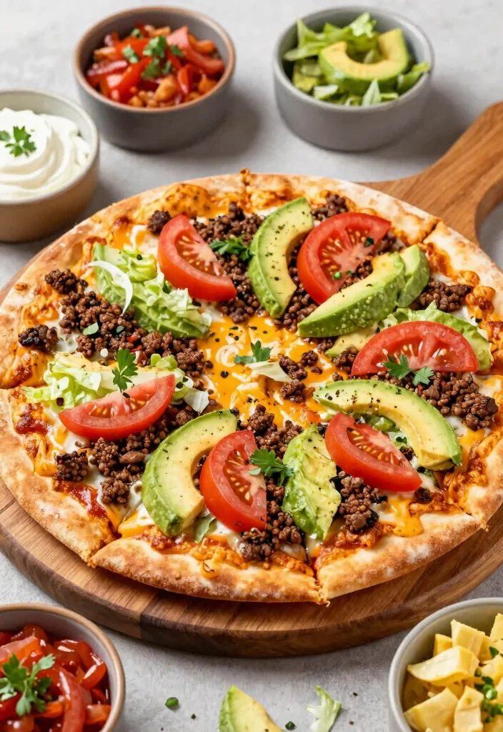 10 Keto Pizza Recipes for Low Carb Comfort Nights - 7. Taco Cauliflower Pizza 1