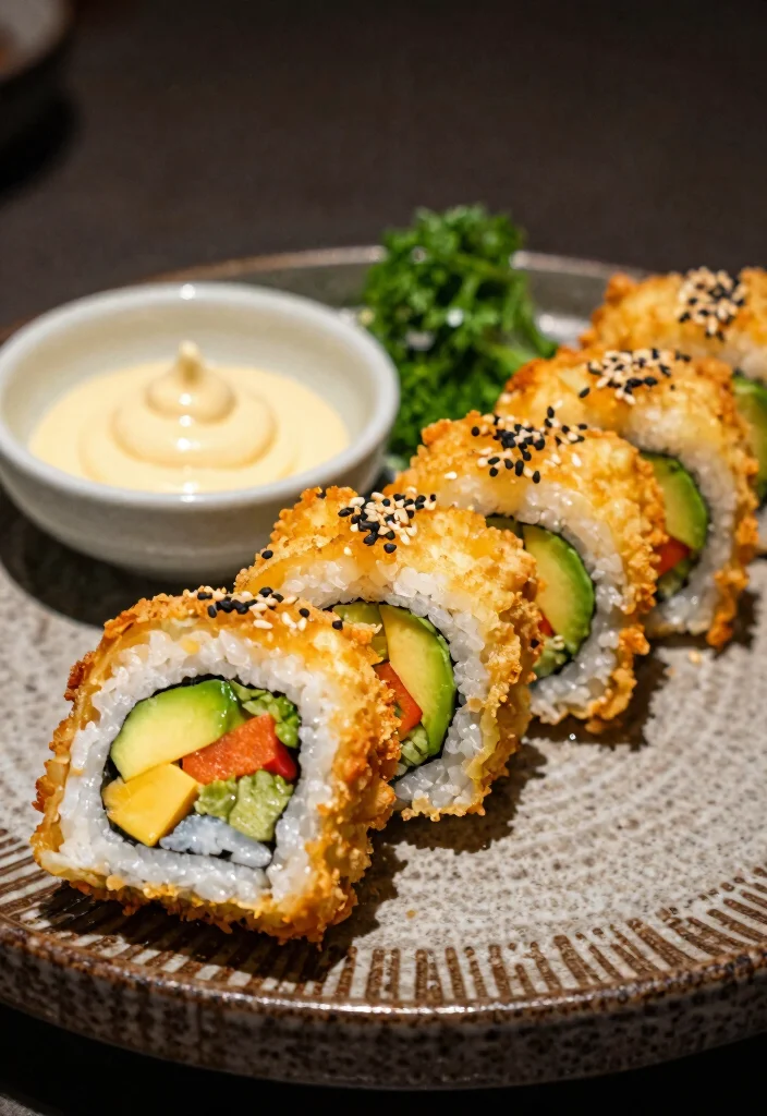 10 Keto Sushi Recipes for Creative Low Carb Rolls - 4. Tempura Cauliflower Sushi 1