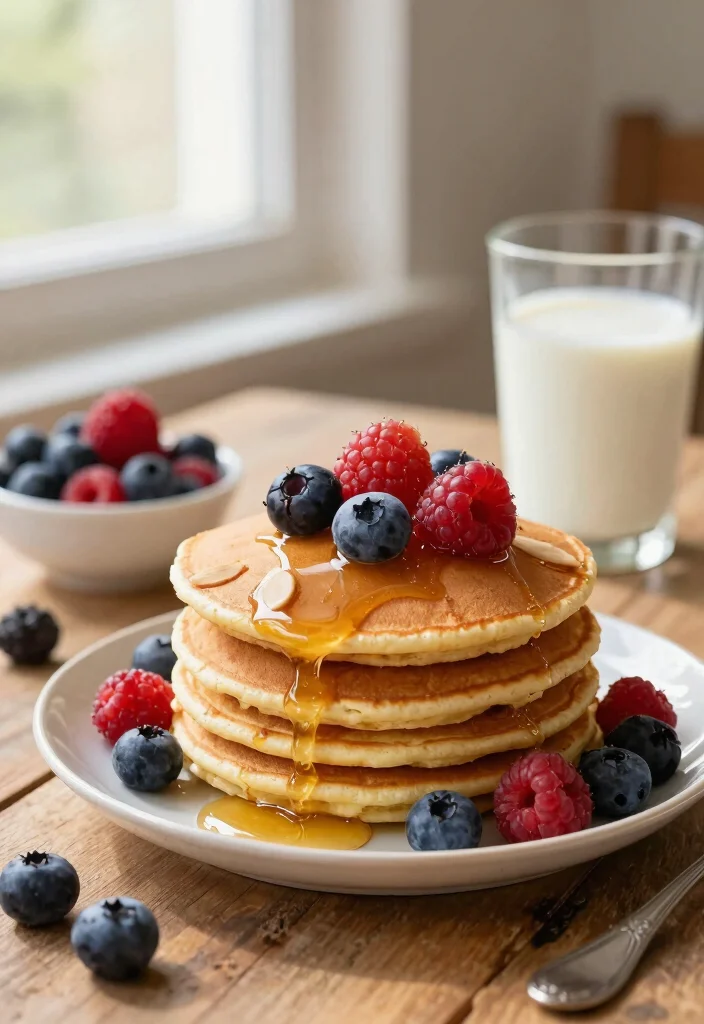 10 Vegan Pancake Recipes for Easy Morning Treats - 2. Almond Flour Pancakes with Berries 1