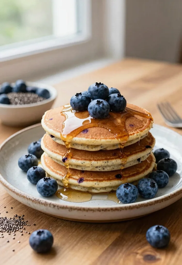 10 Vegan Pancake Recipes for Easy Morning Treats - 5. Blueberry Chia Seed Pancakes 1