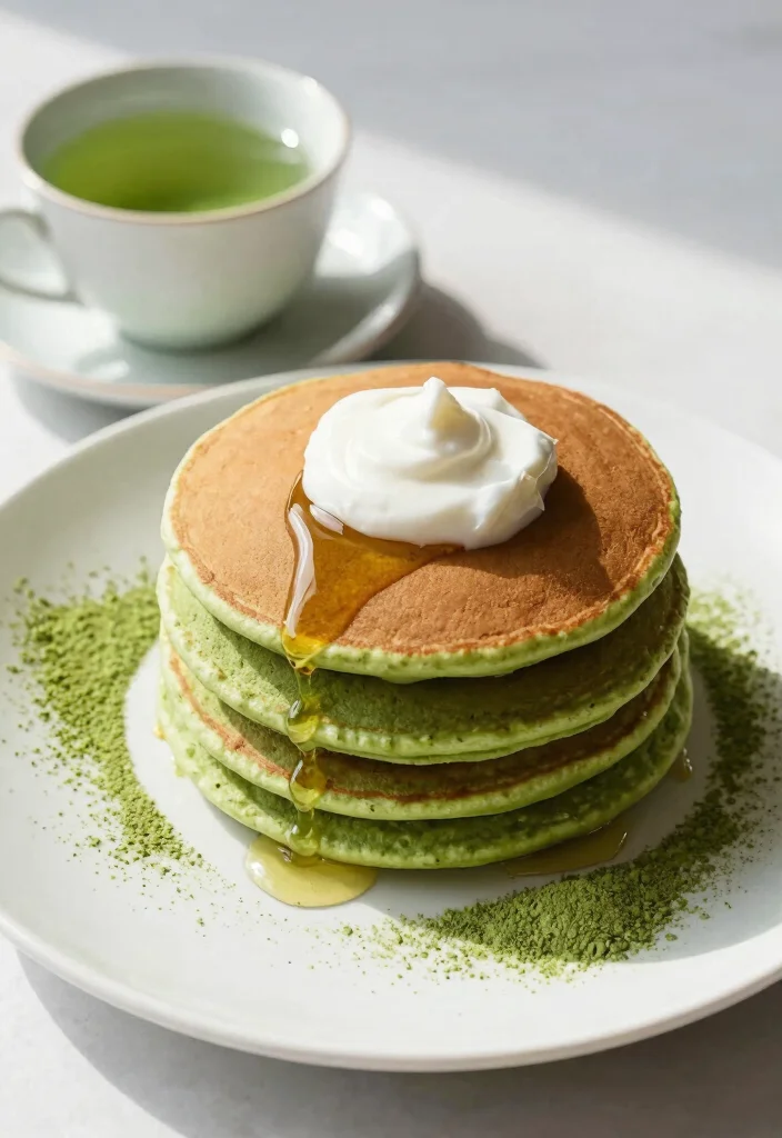 10 Vegan Pancake Recipes for Easy Morning Treats - 6. Matcha Green Tea Pancakes 1
