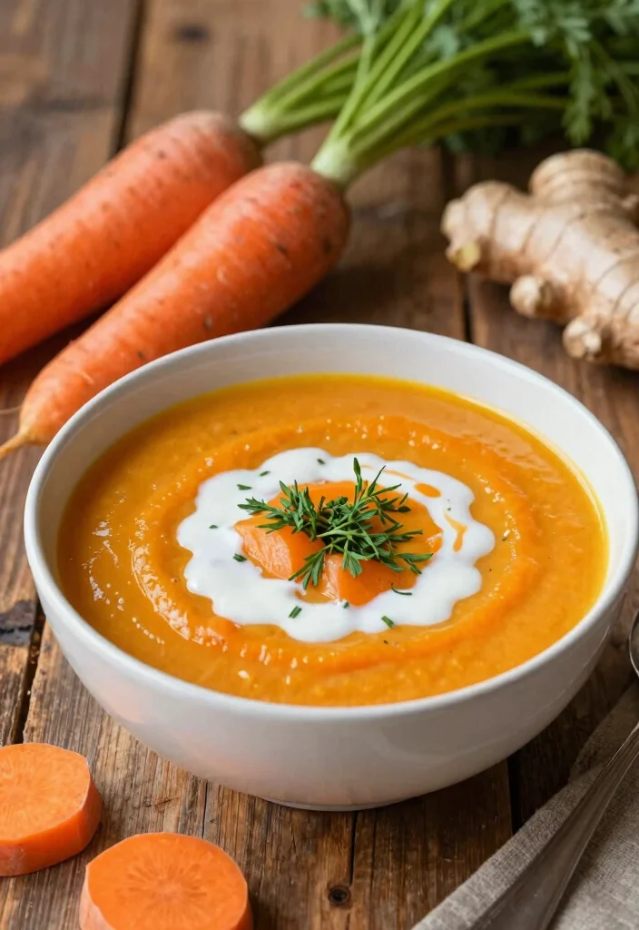 12 Autumn Healthy Recipes for Cozy Nutritious Eating - 10. Carrot Ginger Soup 1