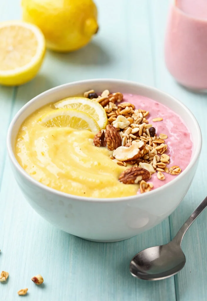 12 Best Lemon Dessert Recipes with Bright Fresh Flavor - 10. Lemon Berry Smoothie Bowl 1