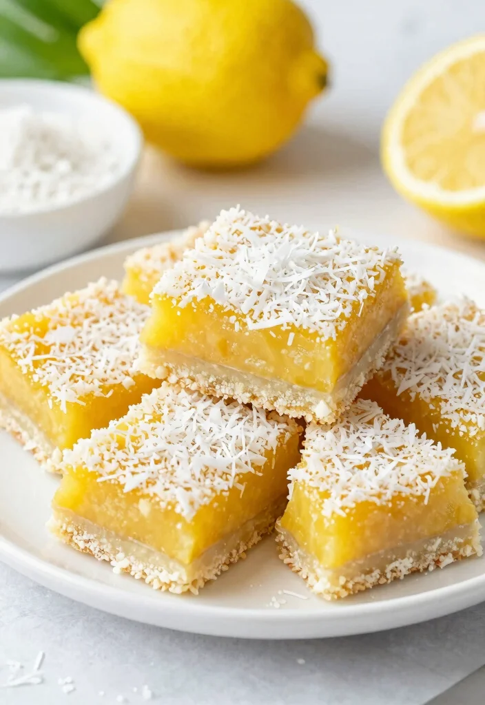 12 Best Lemon Dessert Recipes with Bright Fresh Flavor - 2. Sugar-Free Lemon Coconut Bars 1