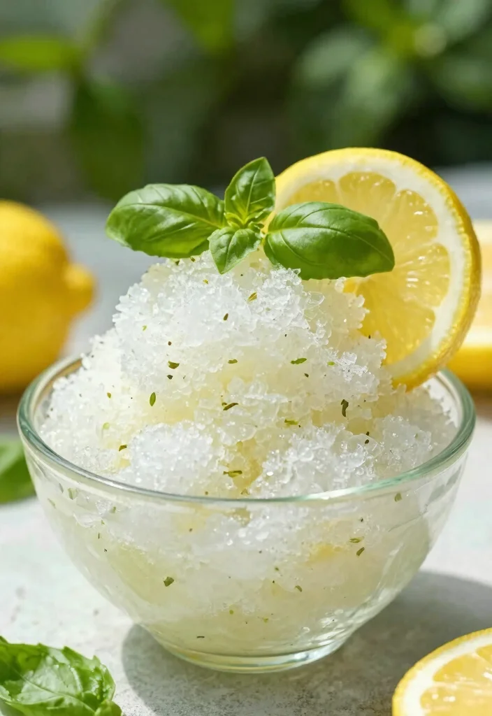 12 Best Lemon Dessert Recipes with Bright Fresh Flavor - 9. Lemon Herb Granita 1