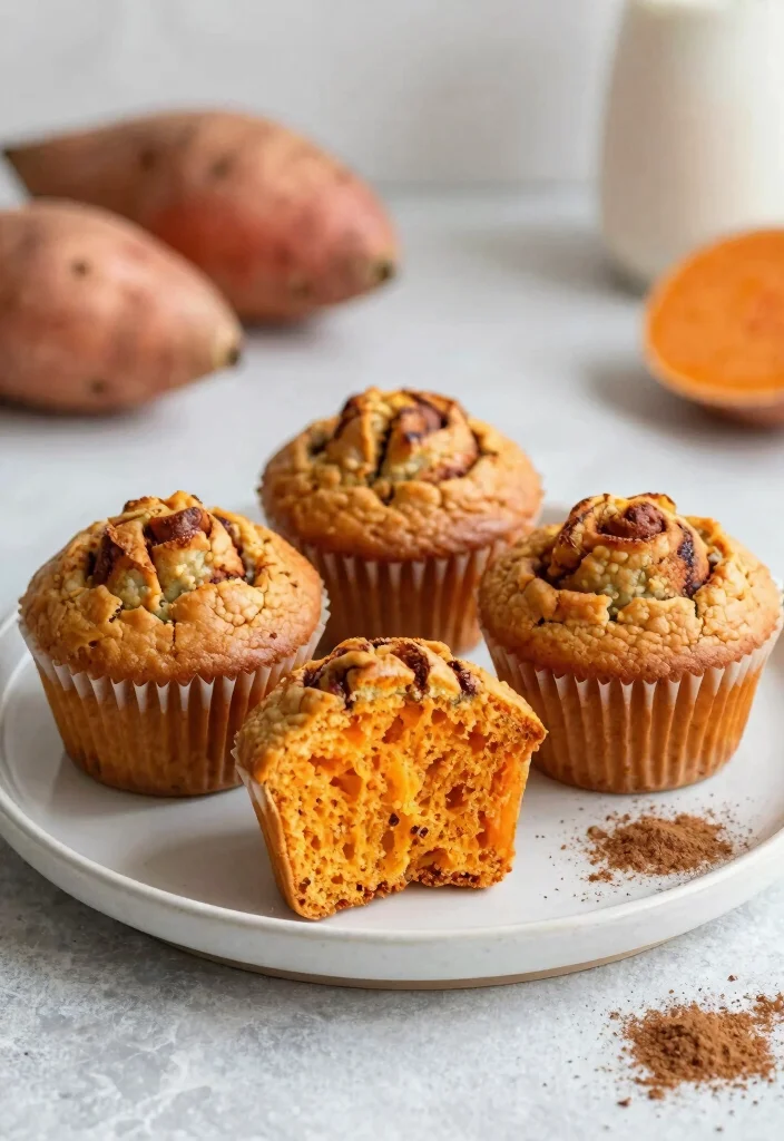 12 Healthy Cinnamon Recipes for Warm Naturally Sweet Flavor - 4. Cinnamon Sweet Potato Muffins 1