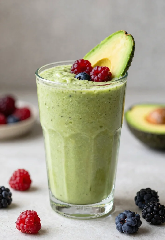 12 Healthy Frozen Fruit Smoothie Recipes for Quick Nutrition - 8. Avocado Berry Smoothie 1