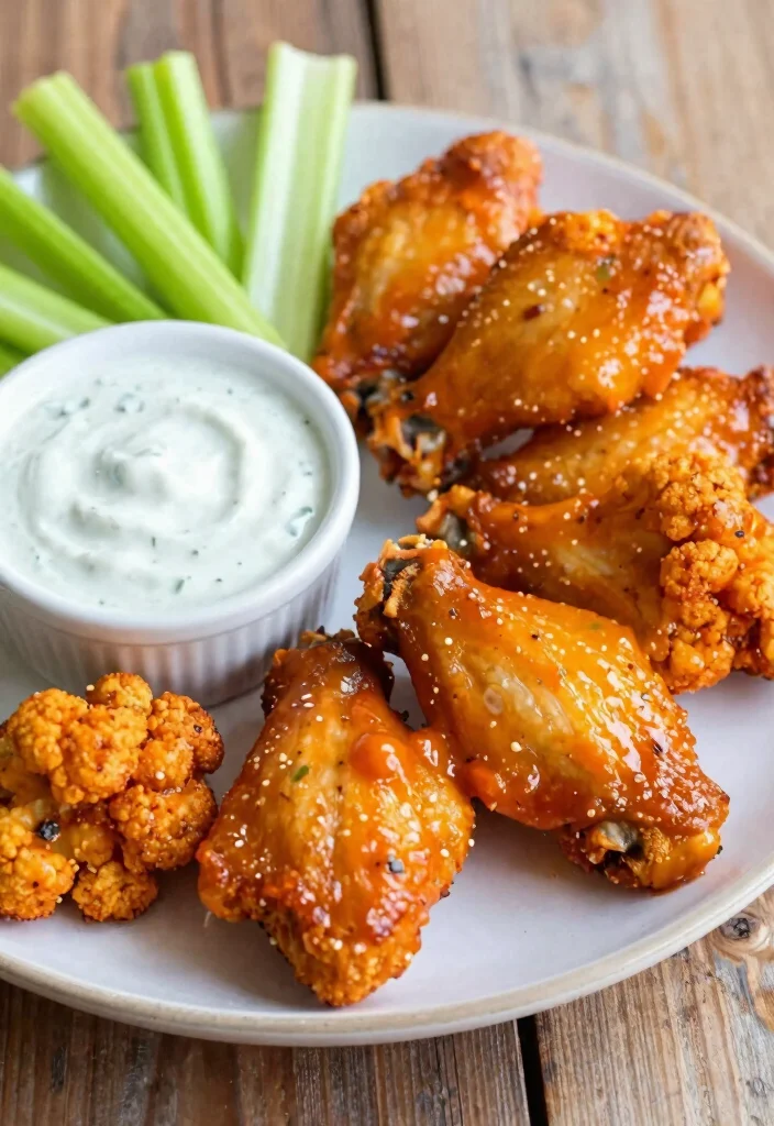 12 Healthy Junk Food Recipes with Better Ingredients - 1. Crispy Baked Cauliflower Buffalo Wings 1