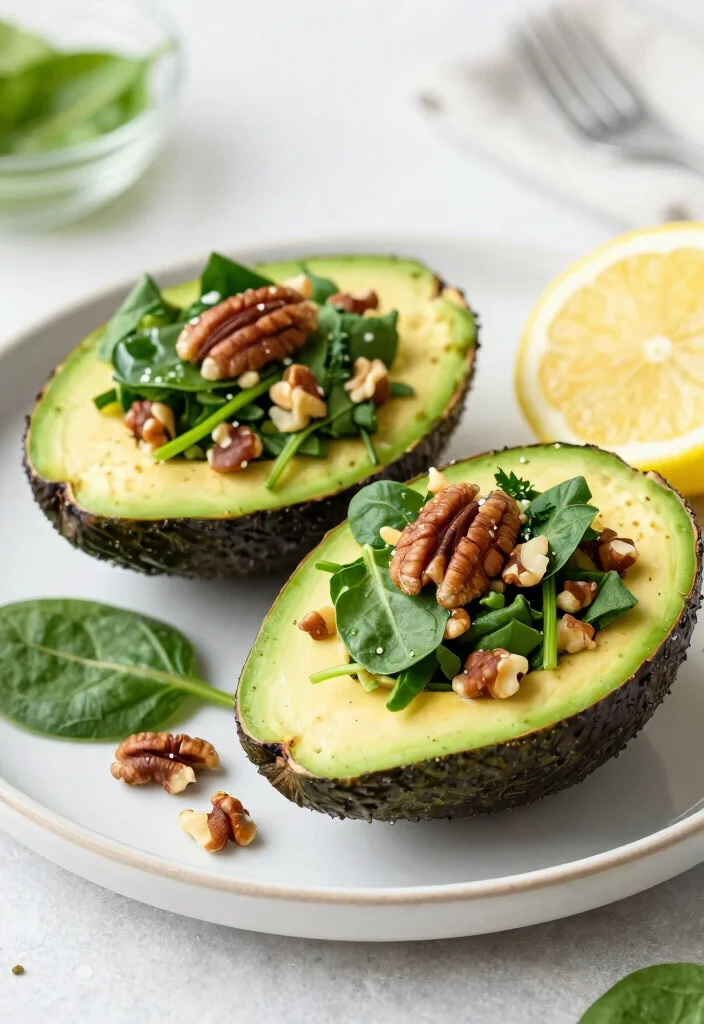 12 Healthy Pecan Recipes for Nutty Balanced Meals 67 12 Healthy Pecan Recipes for Nutty Balanced Meals - 7. Pecans and Spinach Stuffed Avocados 1