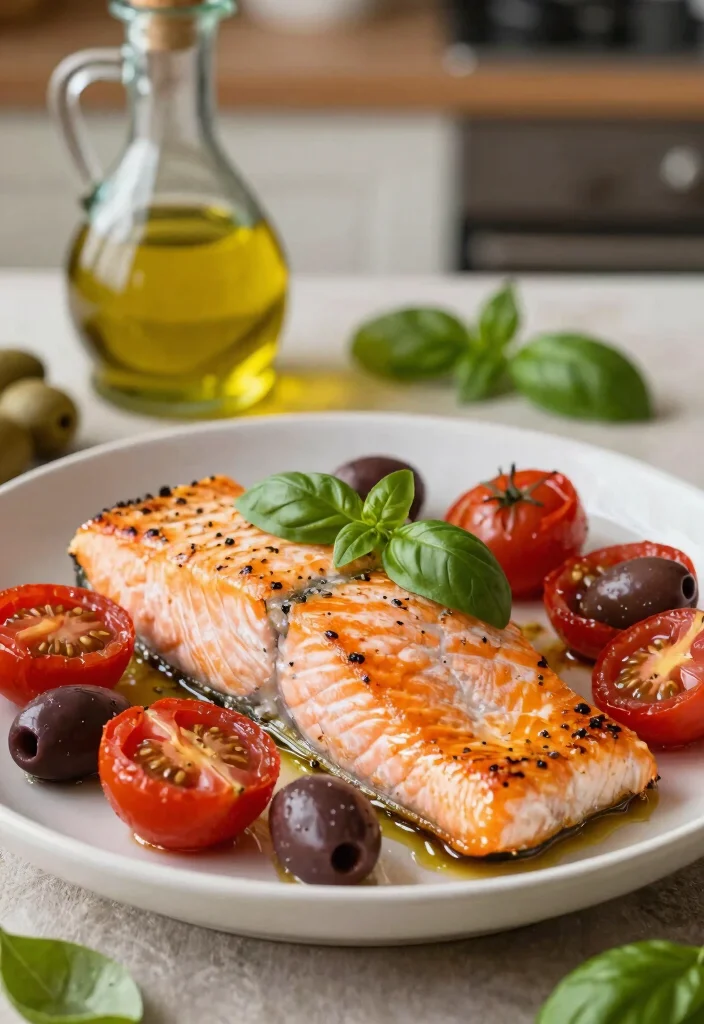 12 Pescatarian Dinner Recipes for Light Protein Meals 12 12 Pescatarian Dinner Recipes for Light Protein Meals - 2. Mediterranean Baked Salmon 1