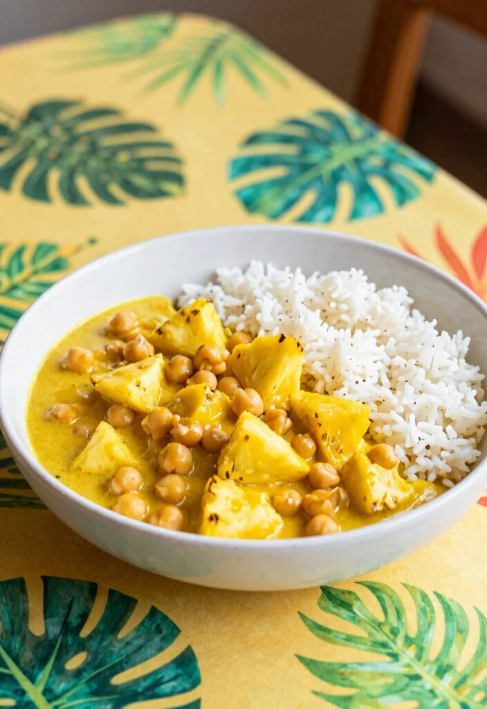 12 Vegan Chickpea Curry Recipes with Bold Spiced Flavor - 12. Pineapple Chickpea Curry 1